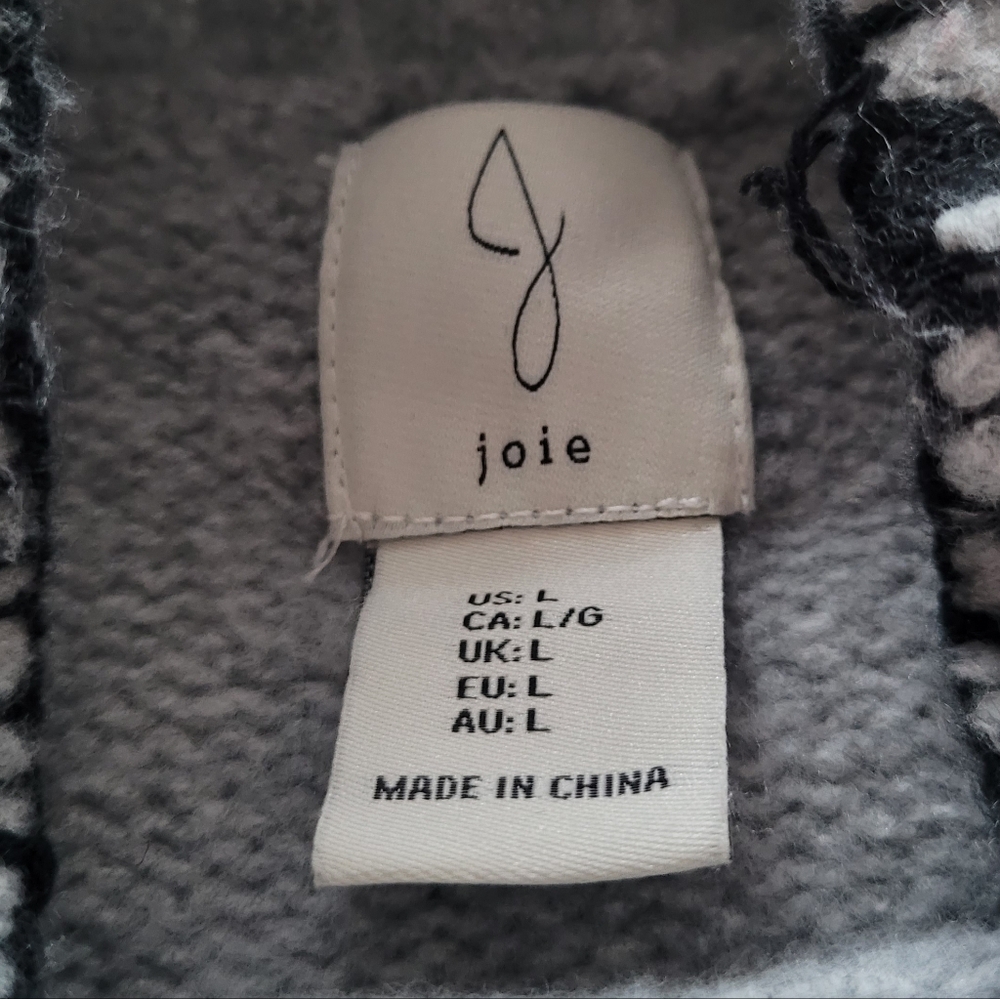 NWT Joie Supersoft Oversized Fit Sweater With A Blanket Stitch In Dove Grey Sz L - Picture 2 of 7